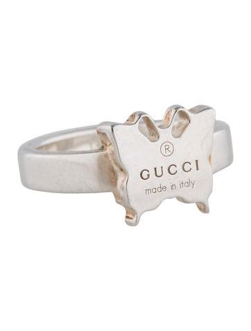 gucci sterling silver flora ring|gucci sterling silver butterfly ring.